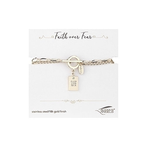 7"L GOLD TOGGLE BRACELET (Alexa's Angels)