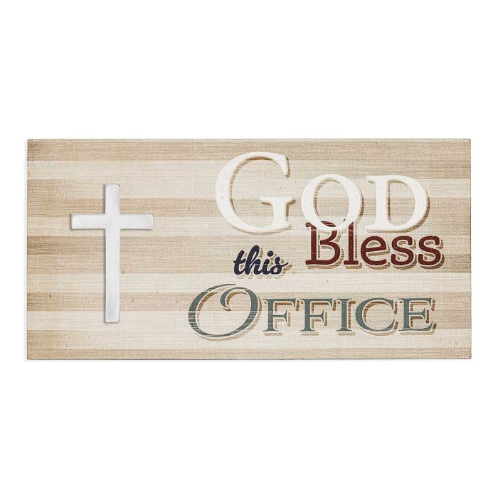God Bless This Office Plaque