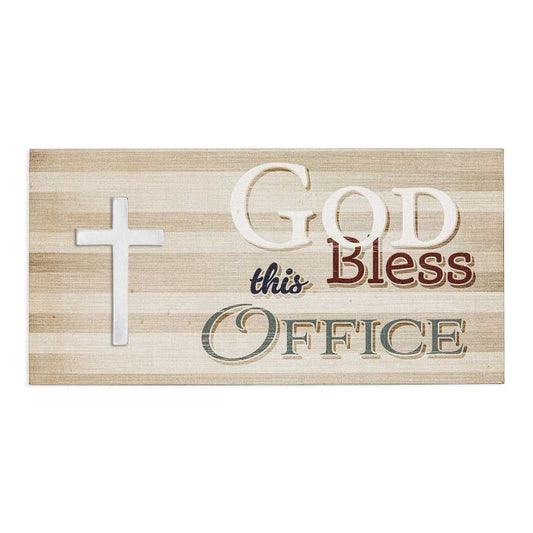 God Bless This Office Plaque