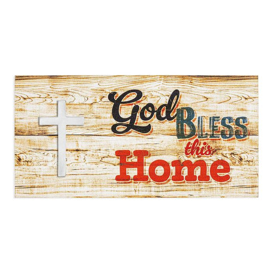 God Bless This Home Cross Plaque