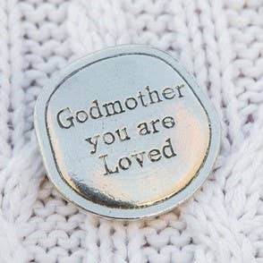 Godmother Gift USA Handmade Pewter Coin and Sentiment 5320