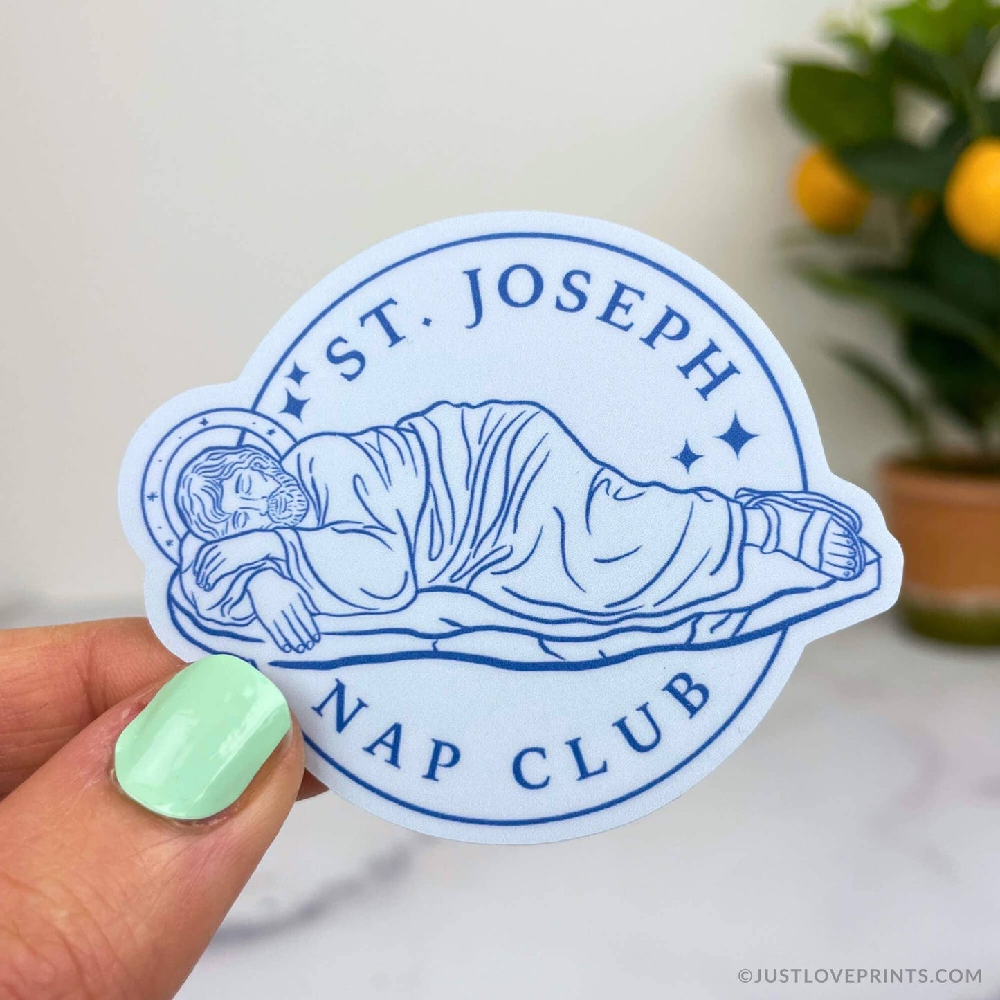 Sleeping St. Joseph "Nap Club" Vinyl Sticker