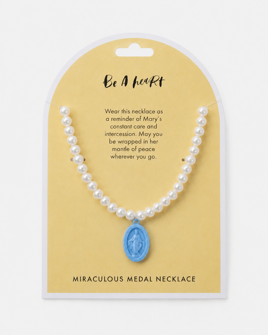 Pearl Miraculous Medal Plastic Children's Necklace