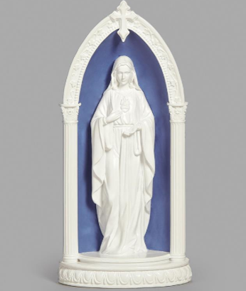 8.25"H LED IMMACULATE HEART OF MARY IN ARCH DELLA ROBBIA