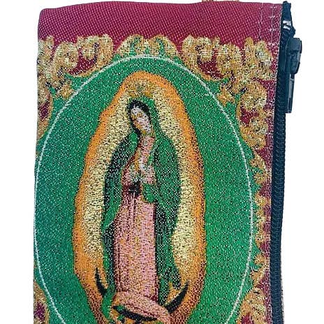 Our Lady of Guadalupe (RED) SM Rosary Pouch  3″ x 4″
