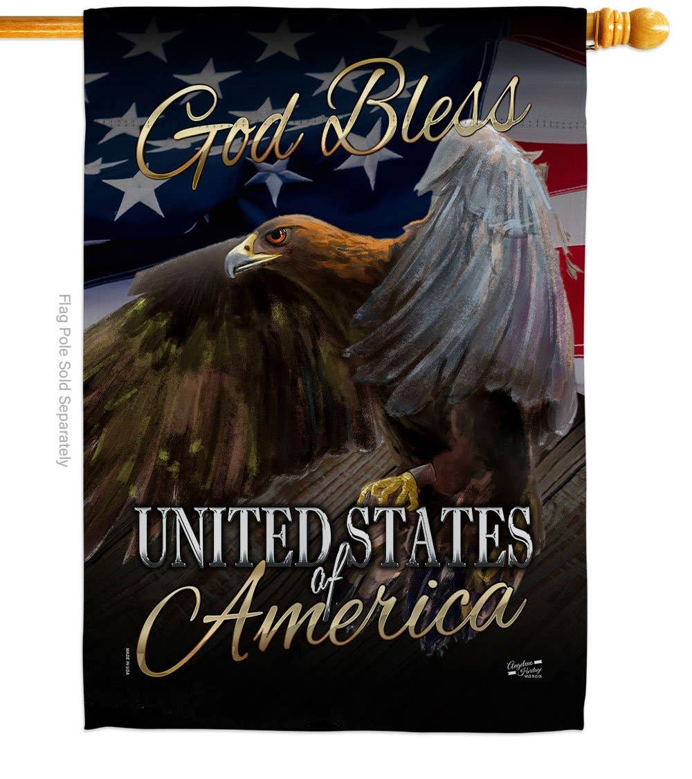 American Eagle Americana Star and Stripes Bird Decor Flag
