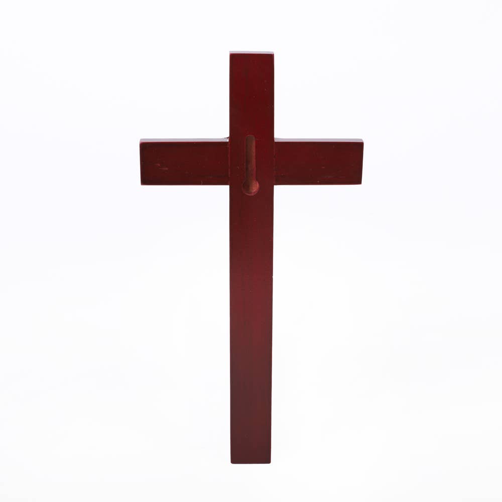 Wall Cross 10" Pine, Cherry Finish