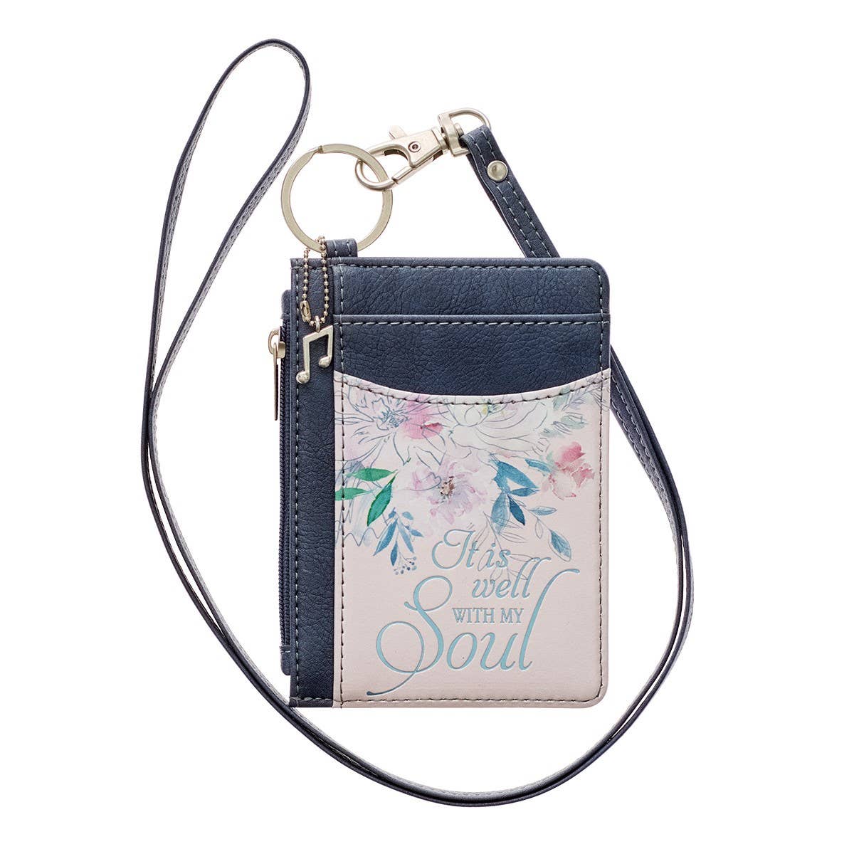 ID Bag Well With My Soul Hymn Soft Pink and Blue  Faux Leather