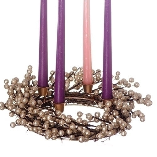 14"D CHAMPAIGN BERRY ADVENT WREATH (CANDLES NOT INCLUDED)