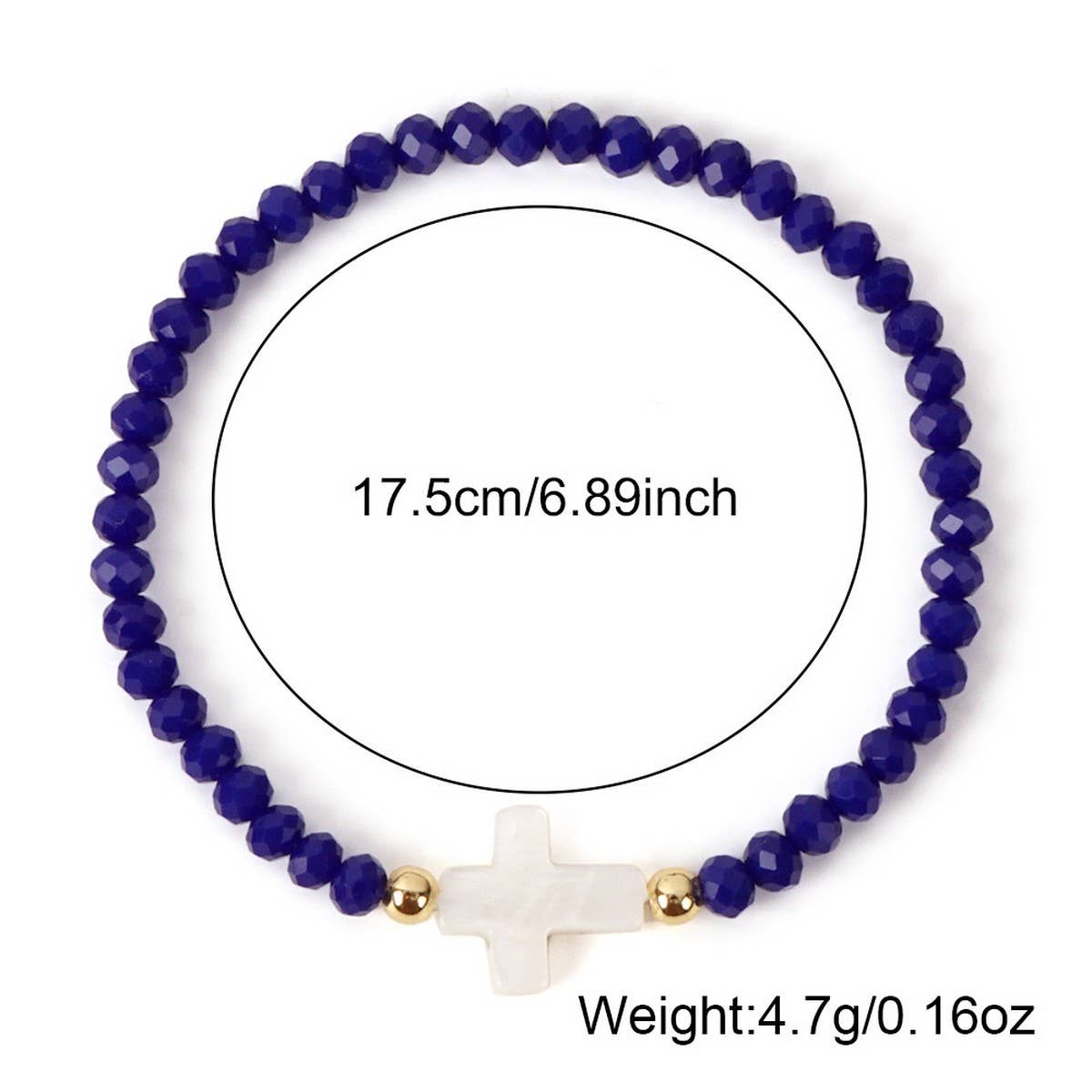 CROSS COLORED CRYSTAL HANDMADE BRACELET