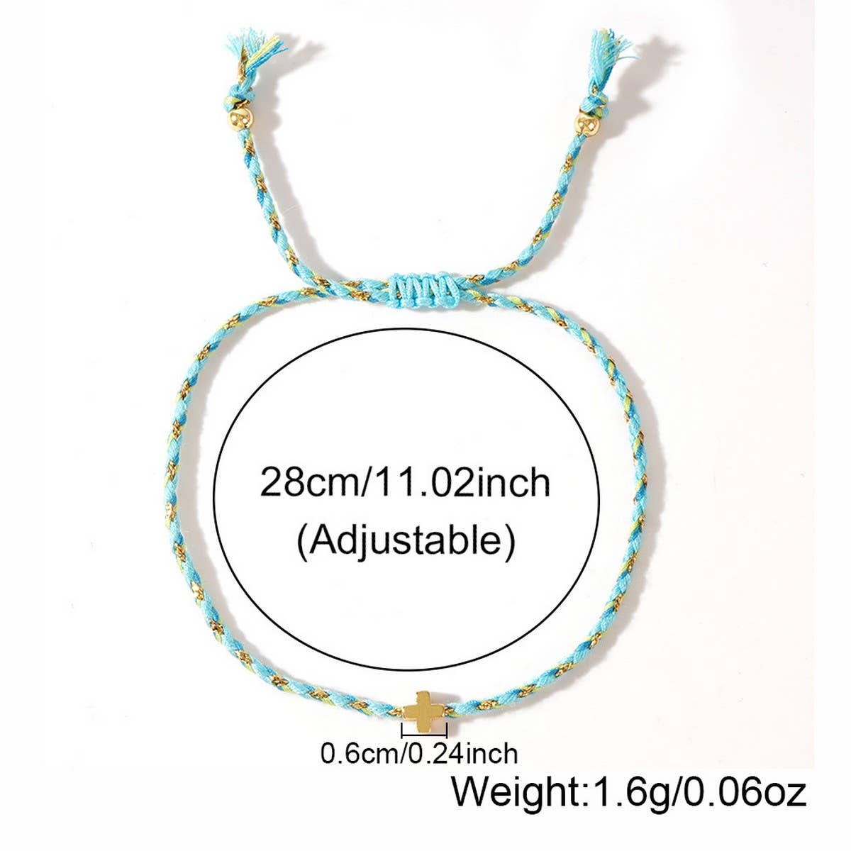 DIY HANDMADE FOUR-COLOR COTTON CROSS BRACELET_CWMM3800