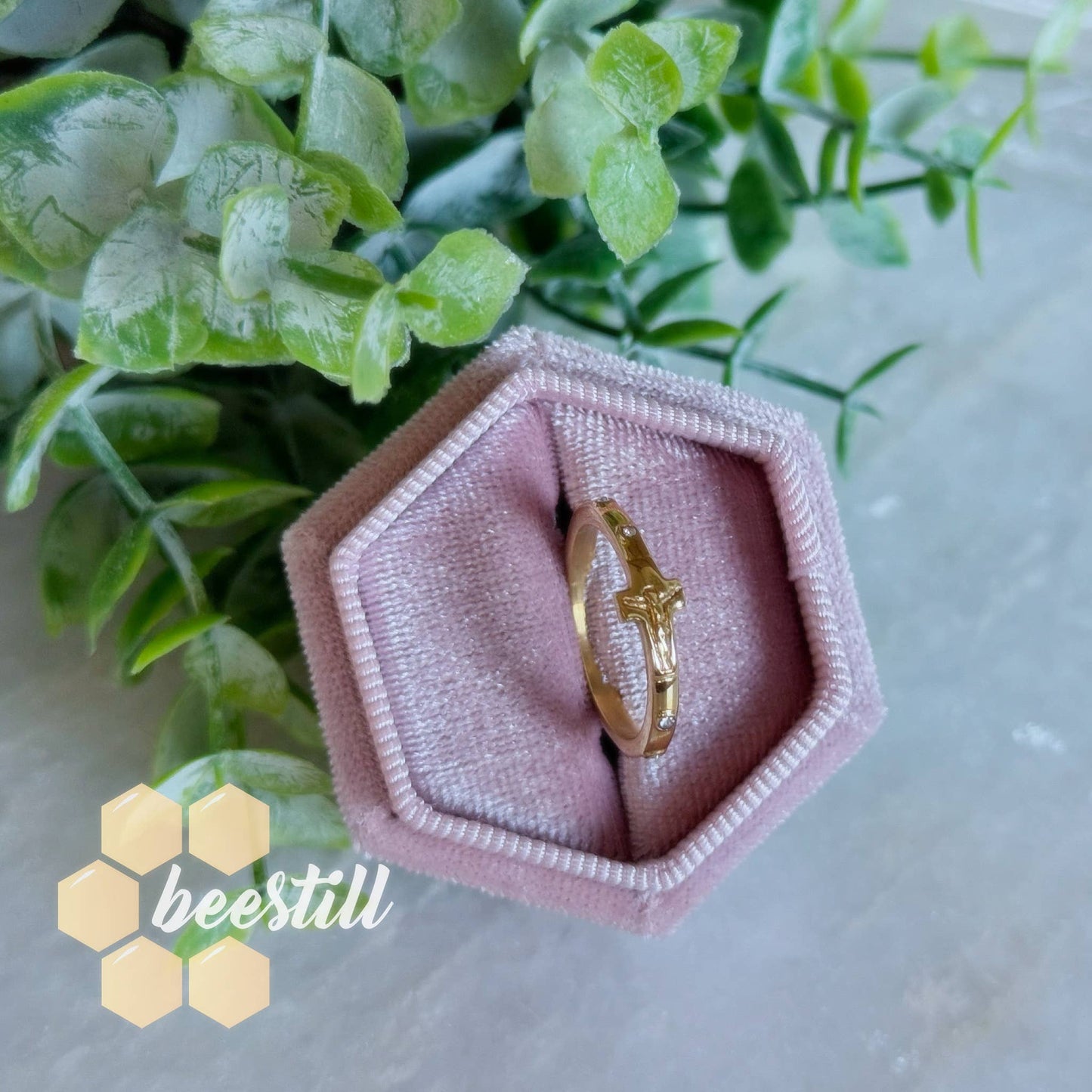 Rosary Ring with CZ Diamonds