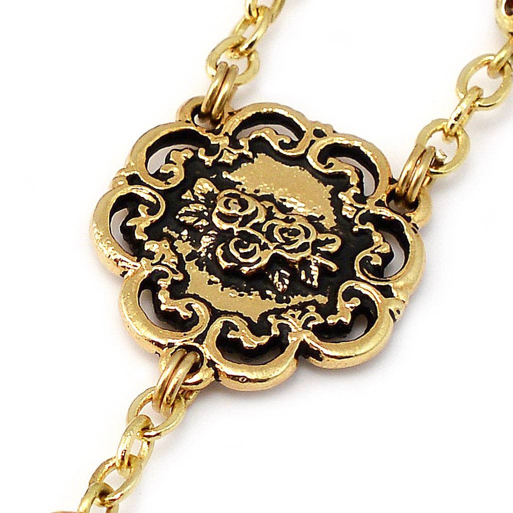 Mary's Motherly Love Collection Pink & Gold Rosary