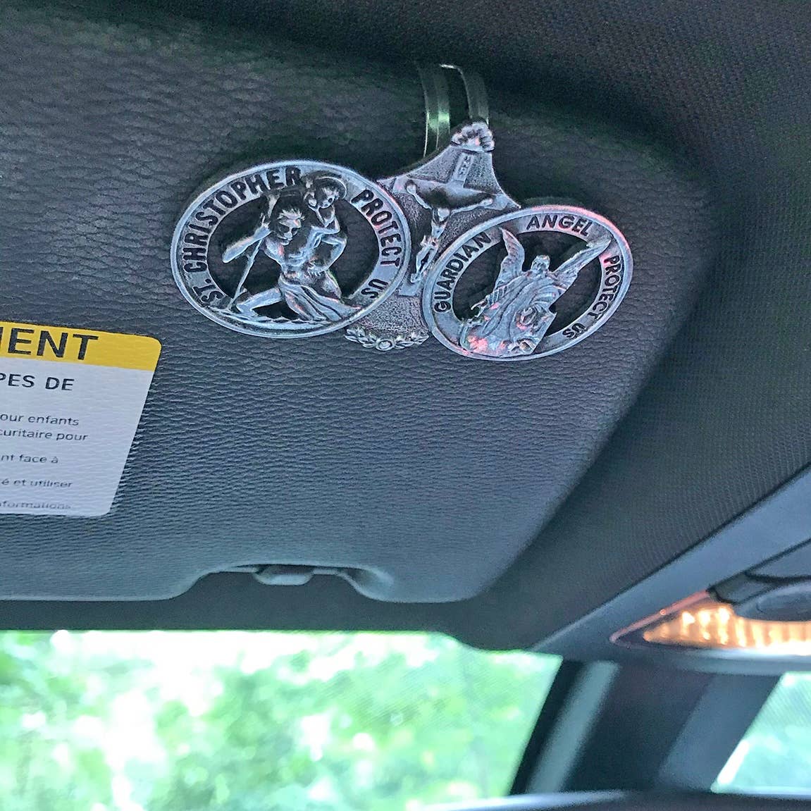 St Christopher  & Angel Visor Clip