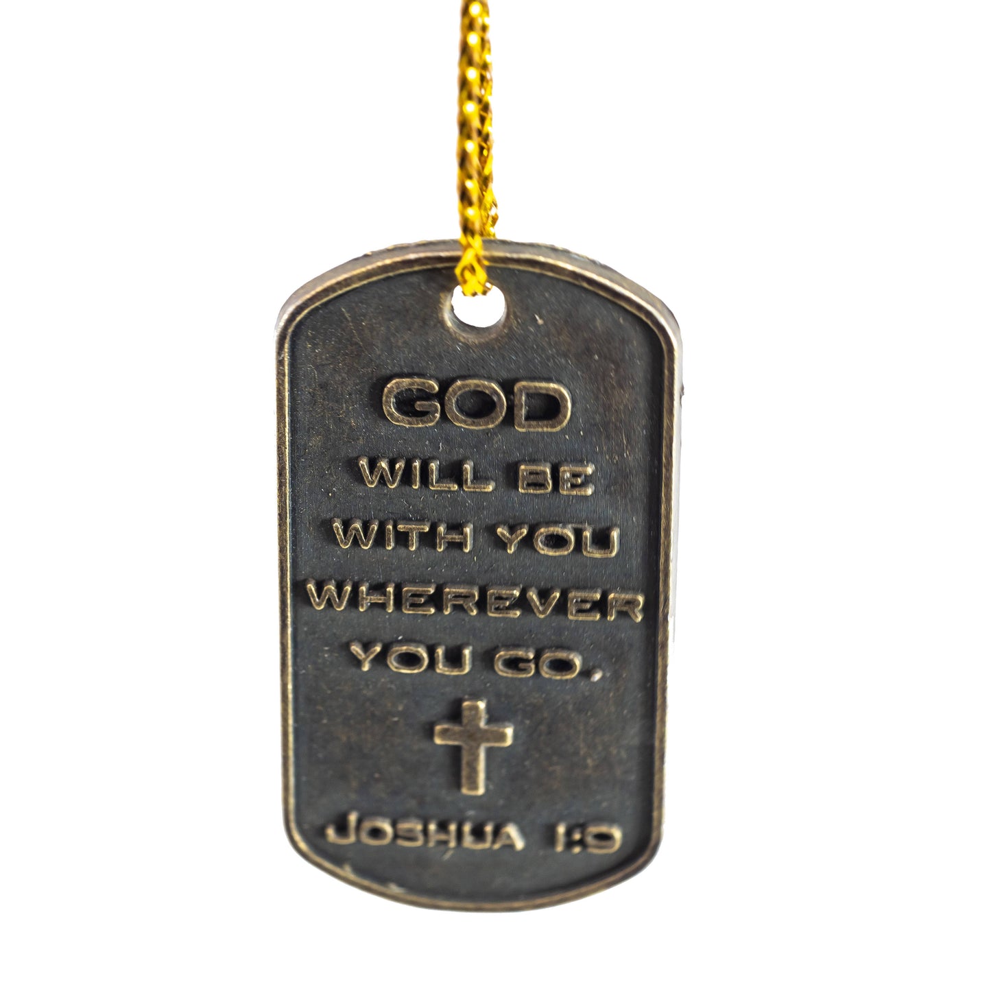 Dangle Journal : Leather Wrapped Navy Be Strong & Courageous