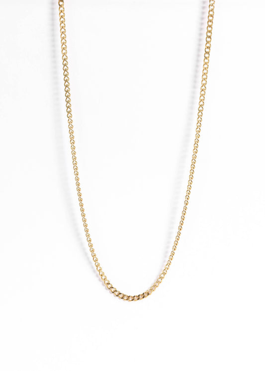 Stainless Steel Gold Curb Chain Necklace