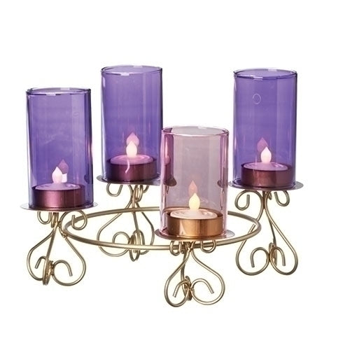 ADVENT GLASS FLUTES HOLDERS FOR TEA LIGHTS (CANDLES NOT INCLUDED)