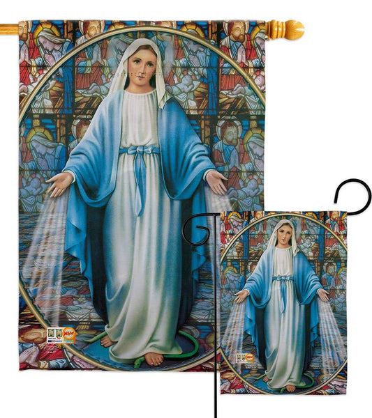 Our Lady of Grace Religious Faith Decor Flag