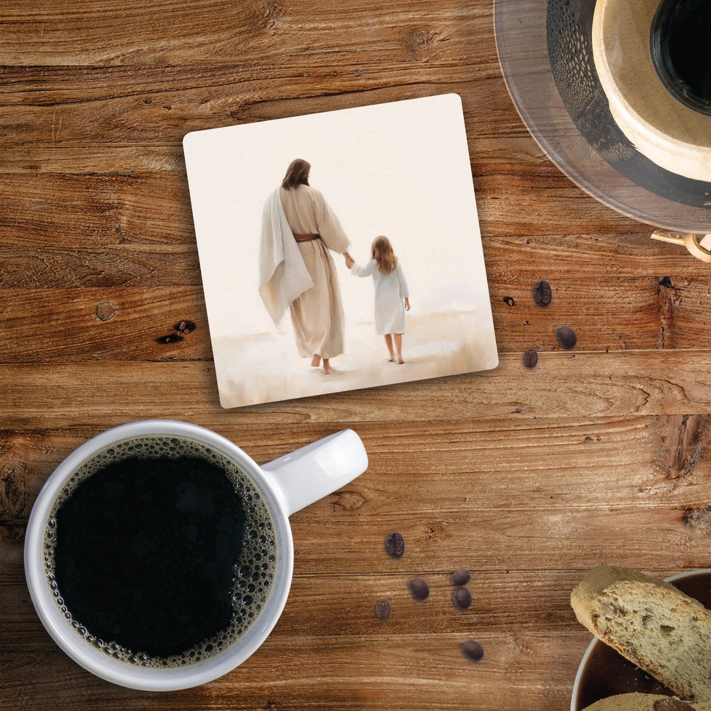 Jesus Walking With Child Coaster