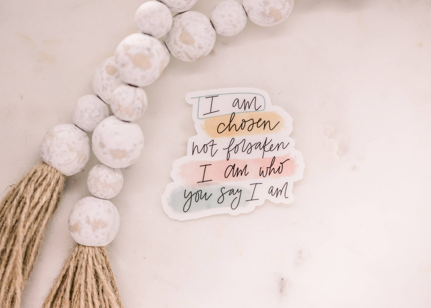 I Am Chosen Clear, Vinyl Sticker, 3x3 in