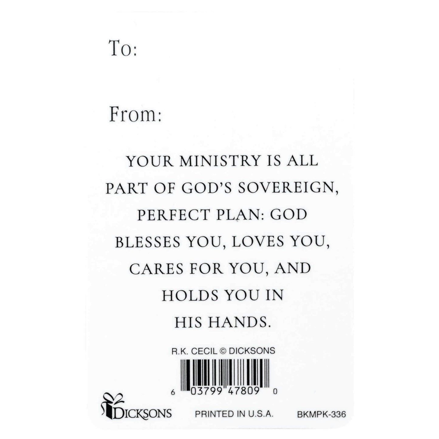 FAITHFUL SERVANT POEM POCKETCARD