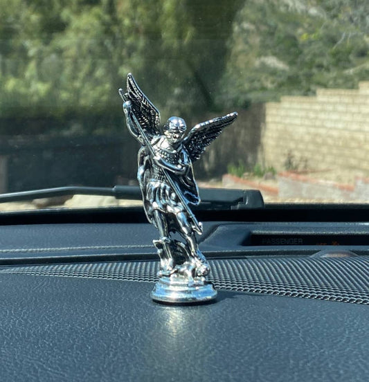 St Michael Dashboard Statuette 3″ Chrome