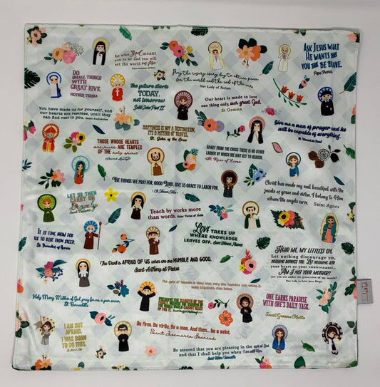 18" Catholic Saint Quotes Ultra Soft Lovey Blanket