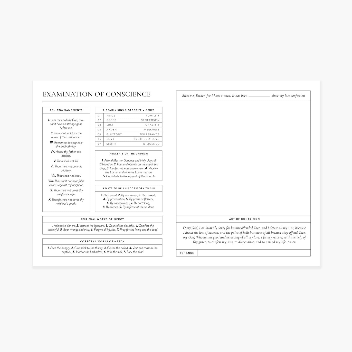 Examination of Conscience Notepad