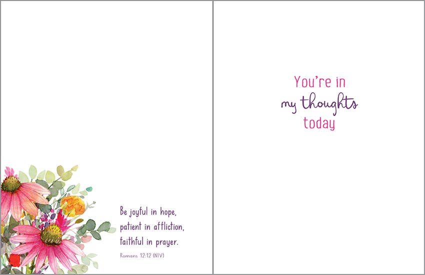 With Scripture Thinking of You Greeting Card - Coneflowers