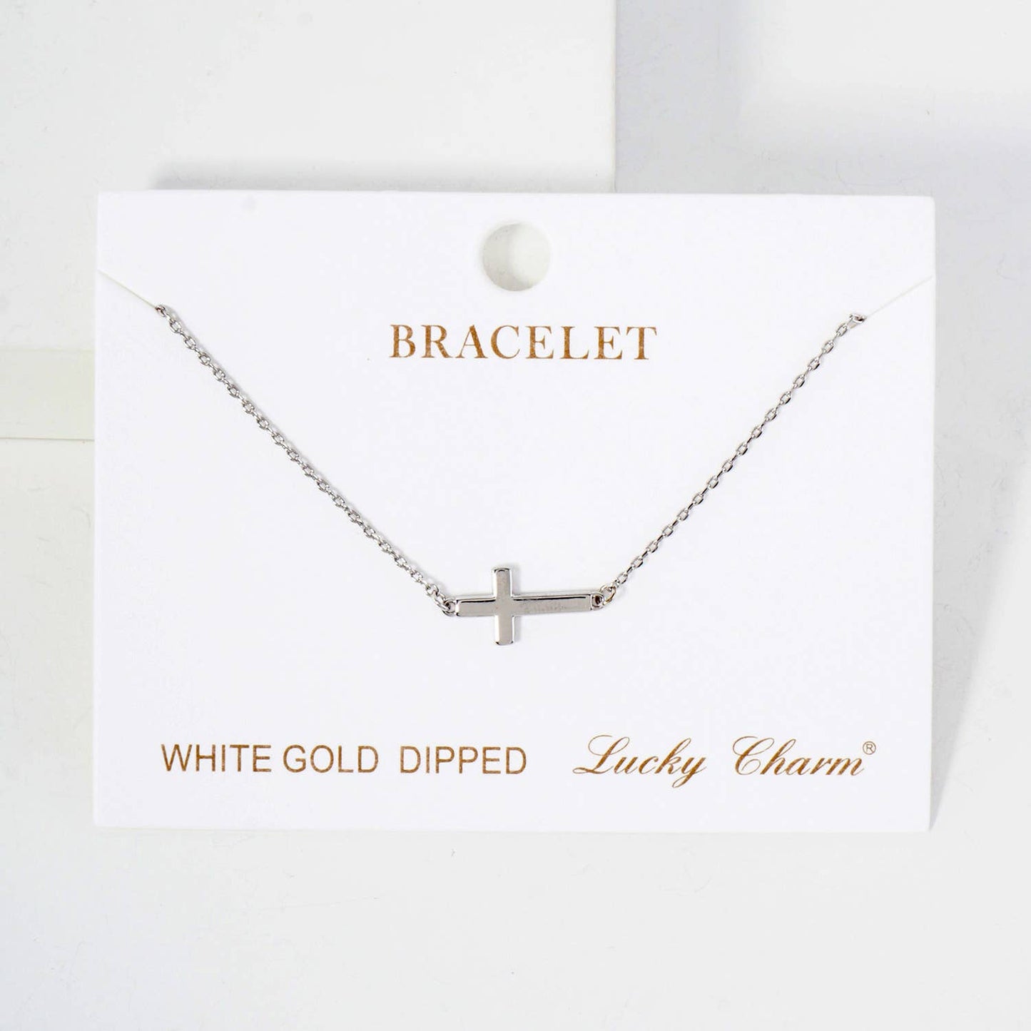 Religious-Theme Sideways Cross Chain Bracelet
