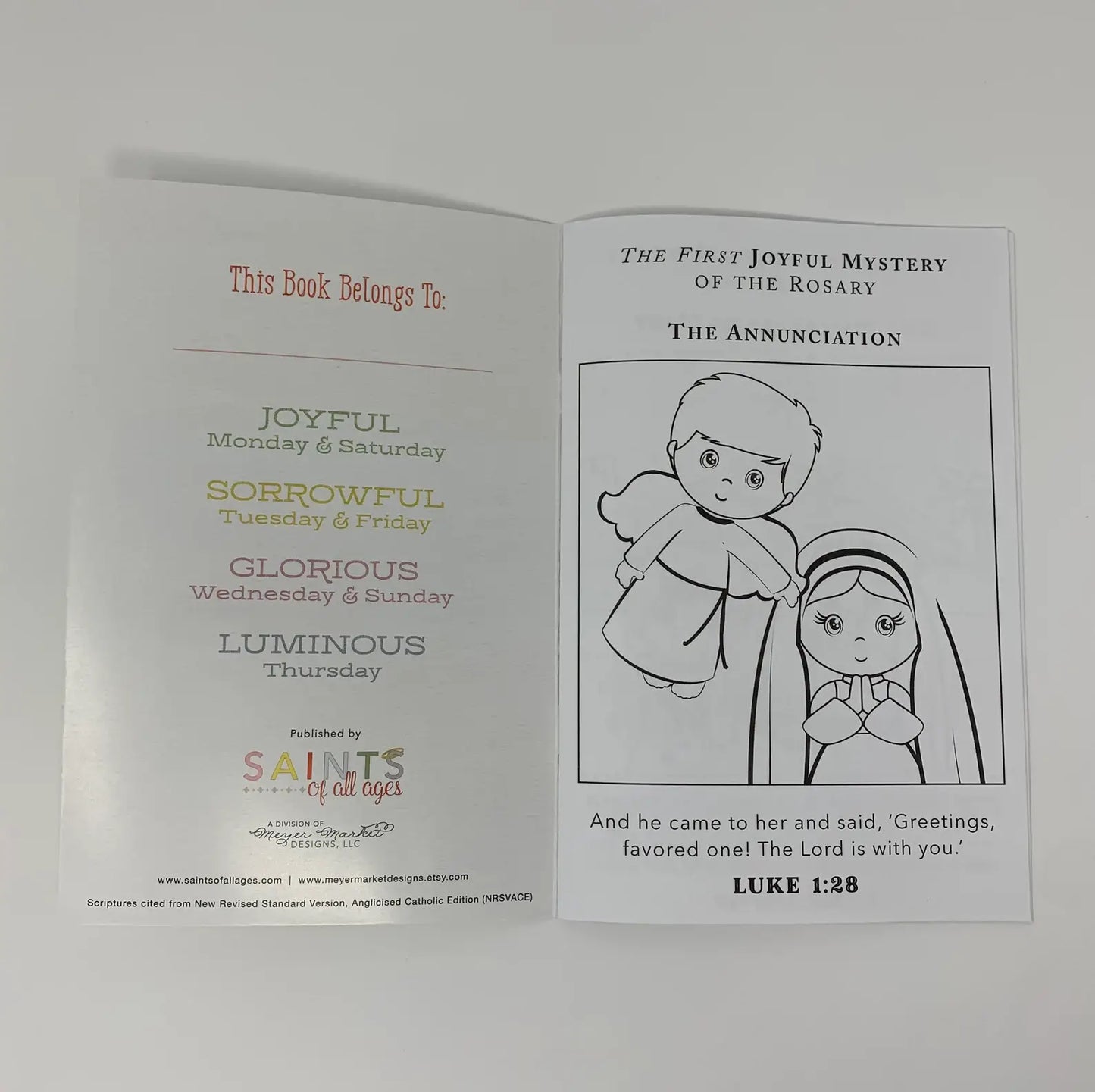 Catholic Saints Coloring Book Rosary Edition