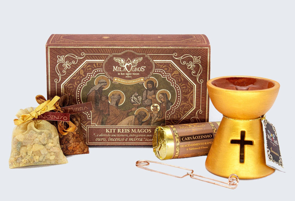 Three Wise Men Biblical Incense Kit — Frankincense, Myrrh, Gold