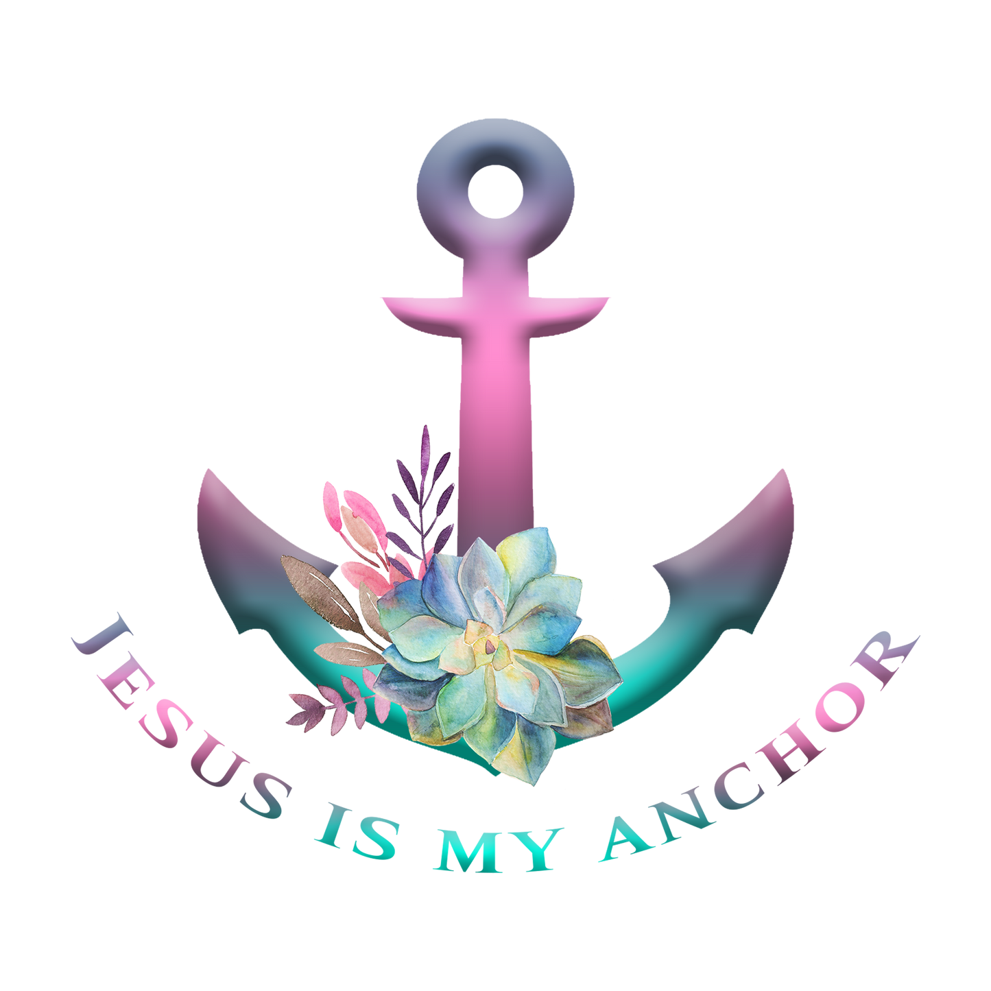 Jesus Is My Anchor Clear, Sticker, 3x3 inch