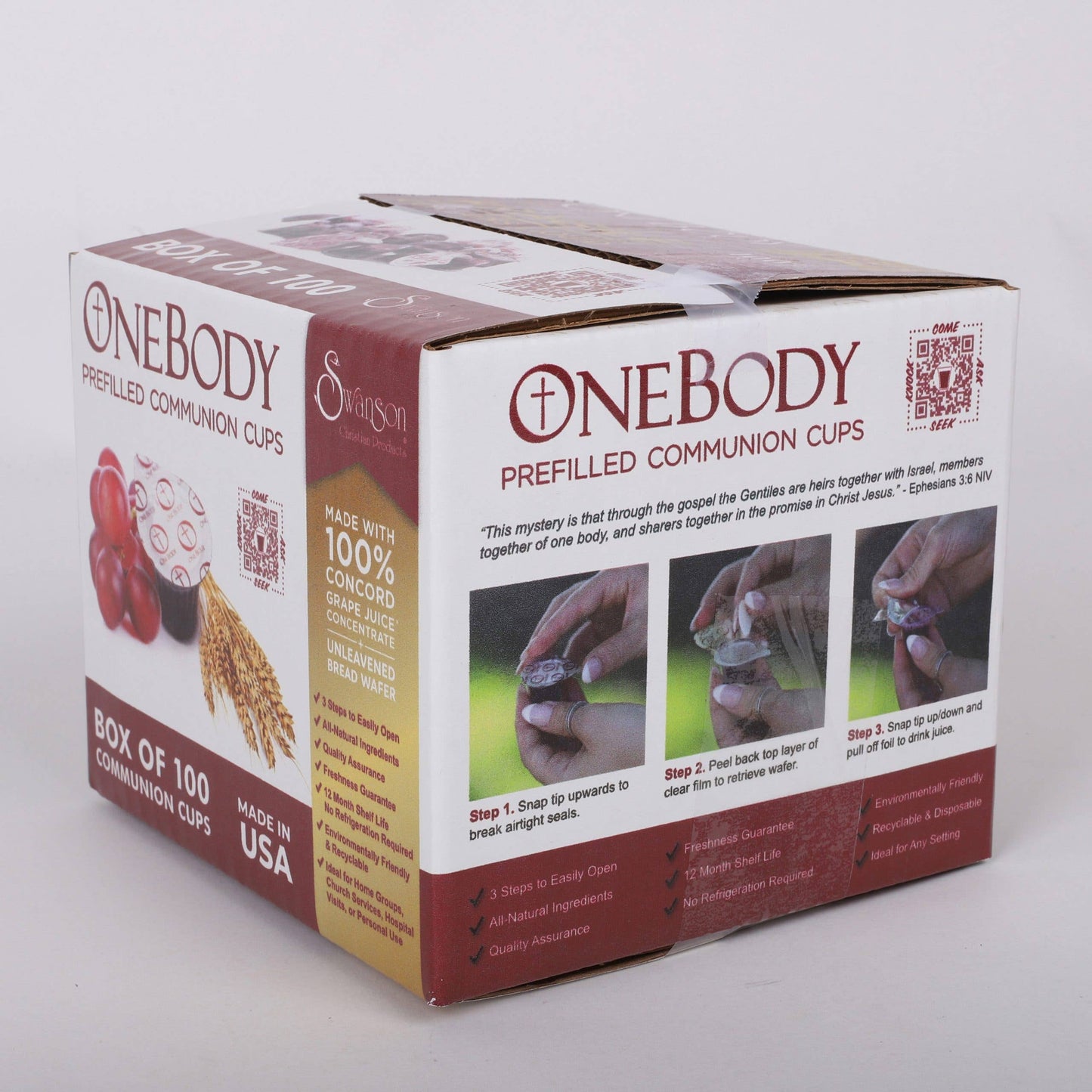 Communion Cups One Body Prefilled 100Ct