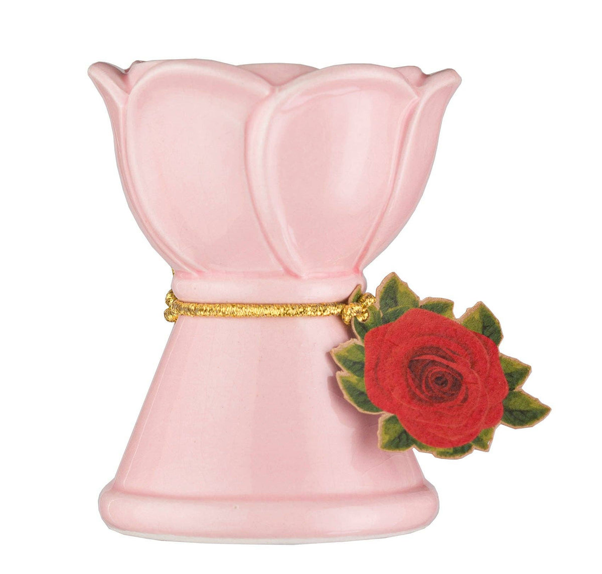 Pink Rose Ceramic Resin Incense Burner — 3 in