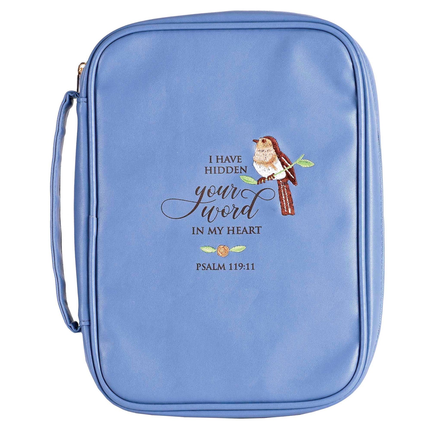 White Dove Bible Case Psalm 119:11 Blue XLarge