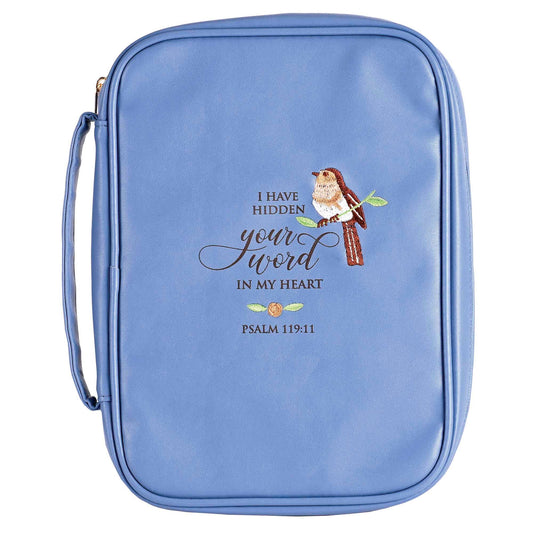 White Dove Bible Case Psalm 119:11 Blue XLarge