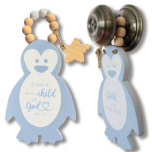 Penguin Nap Time Door Knob Hanger