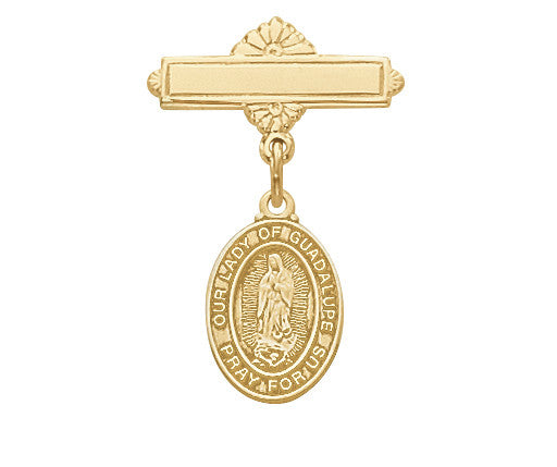 GOLD GUADALUPE BABY PIN