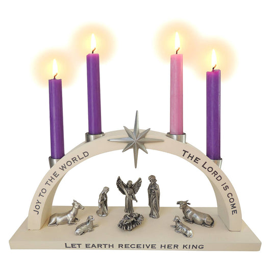 Joy to the World Mini Arch Advent Candle Holder