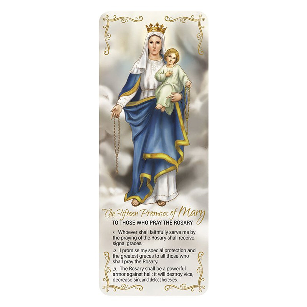 15 Promises of the Rosary Laminated Bookmark