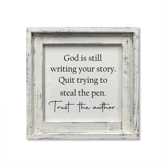 FRAMED CANVAS GOD IS STILL WRITING