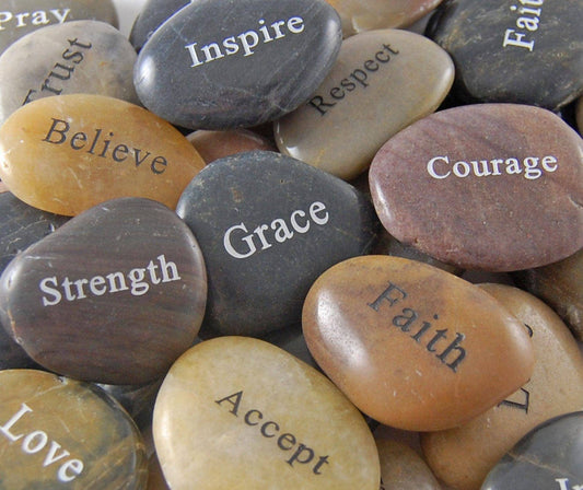 Engraved River Rock Word Stones - You Choose The Words