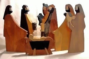 121D La Palma Contemporary  Nativity Set-7 Pieces