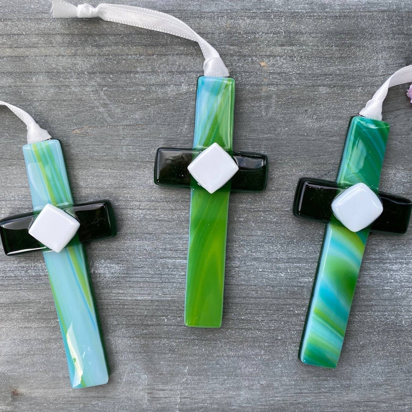 Godmother Gift USA Handmade Glass Cross