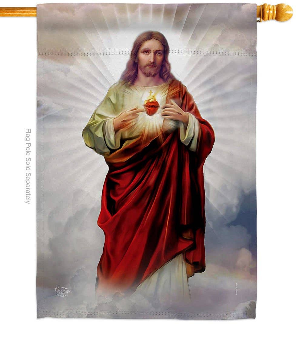 Sacred Heart of Jesus Religious Faith Decor Flag