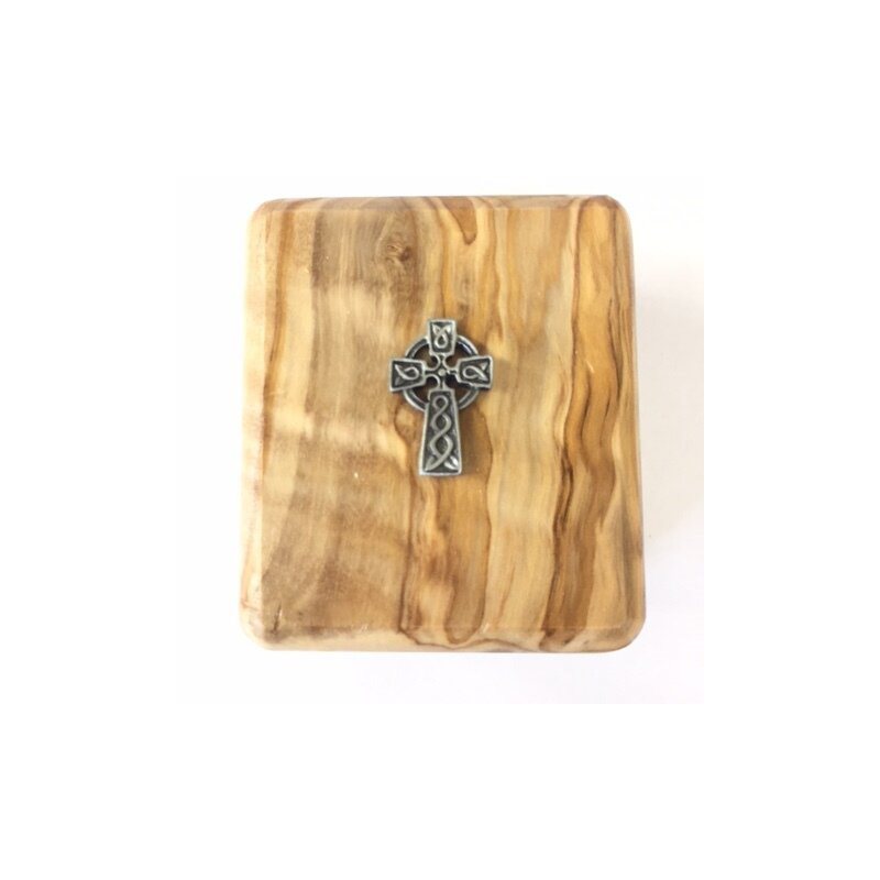 Olive Wood Rosary Box w/ Rosary