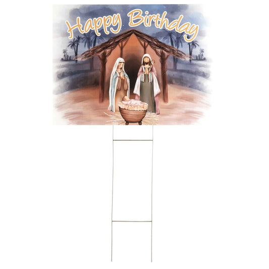 YARD SIGN HAPPY BIRTHDAY JESUS PVC