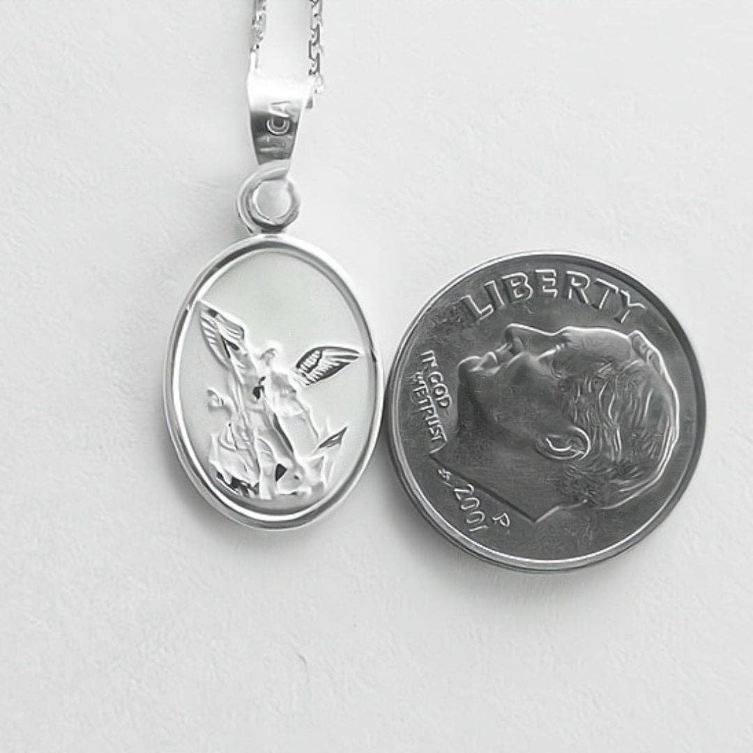 Silver Saint Michael's Necklace Chain 18-inch