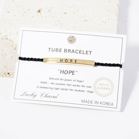 Inspirational Messages "Hope" Tube Bar Bracelet